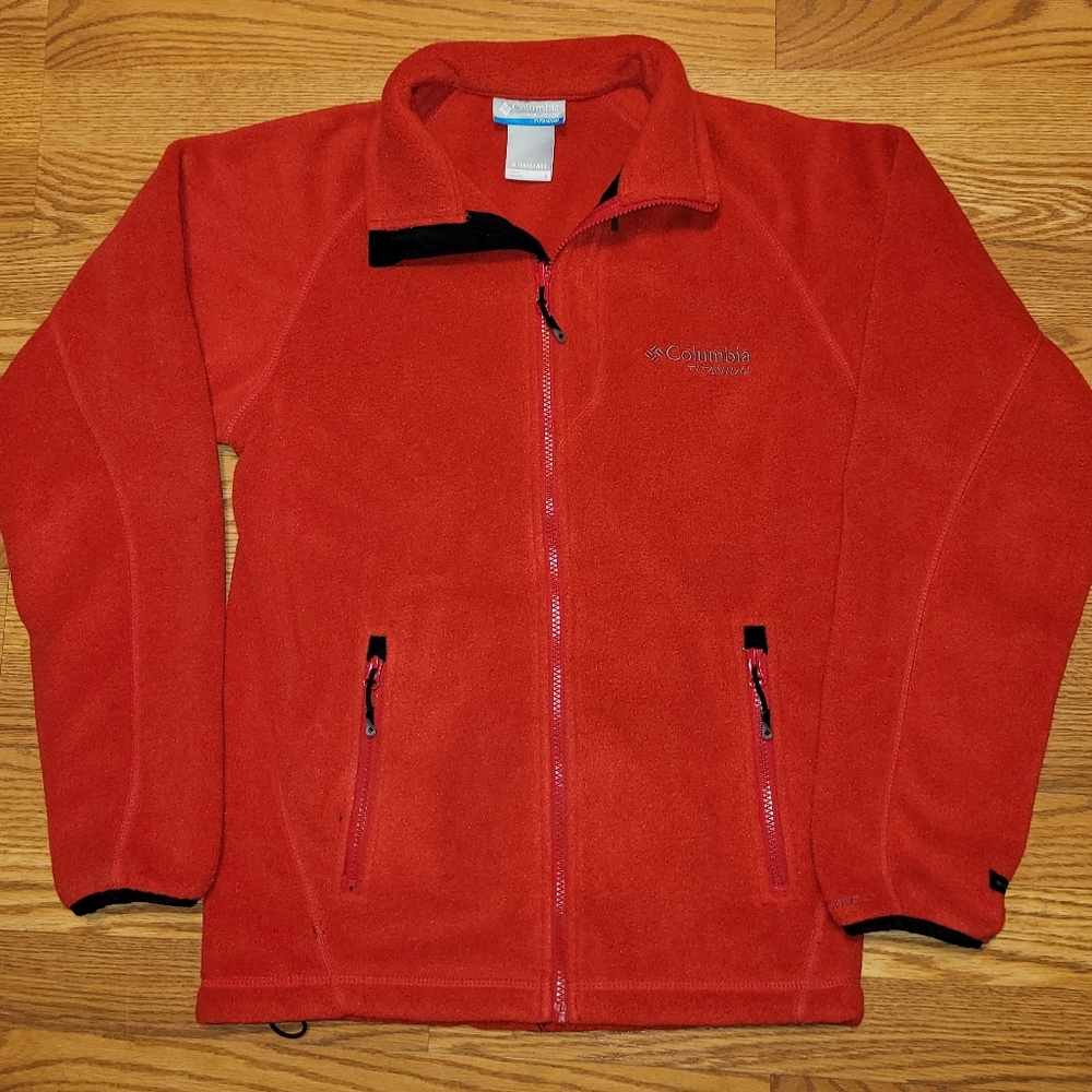Columbia Men's Size S Fleece Fleece Red Polyester Titanium Interchange